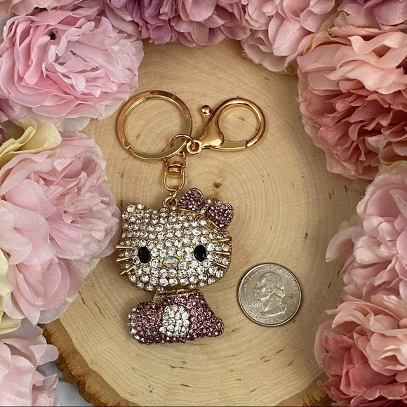 Hello Kitty with Purple Crystal Dress & Bow Keychain Charm - Picture 11 of 12